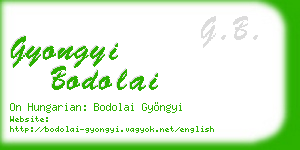 gyongyi bodolai business card